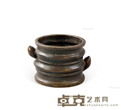 清 竹节铜香炉 5×6cm