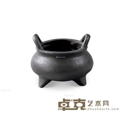 清 冲天耳三足铜香炉 6.8×5.5cm
