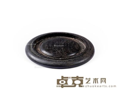 清 紫檀飞碟三足座 14.3×2.4cm