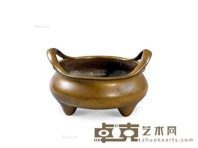 清 宣德年制桥耳炉 12.5×19cm