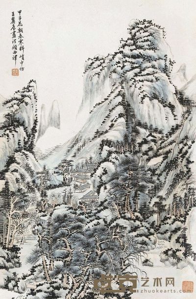 顾麟士 山水 47×31cm