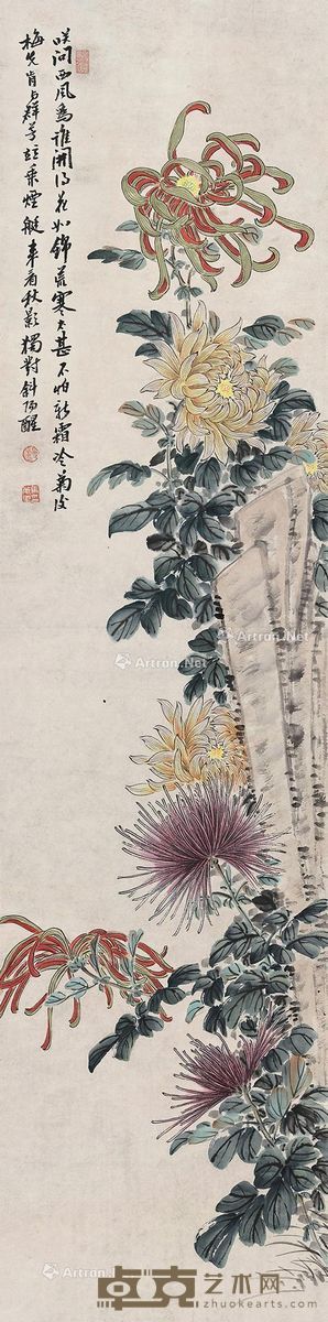马万里 秋菊 137×34cm
