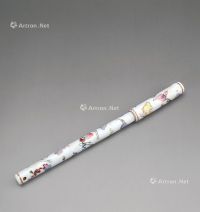 清中期 粉彩八宝纹瓷笔管