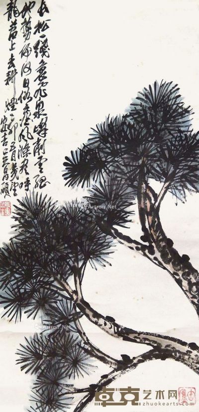 吴昌硕 松树 66×33cm