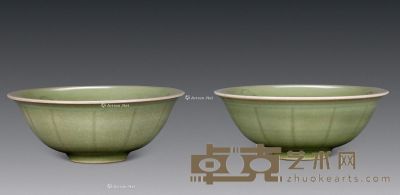 龙泉釉碗 （一对） 宽13cm