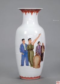 文革 人物花瓶