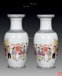 60年代 庆丰年花瓶 （一对）