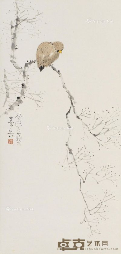 陈寿岳 花鸟 77×38cm