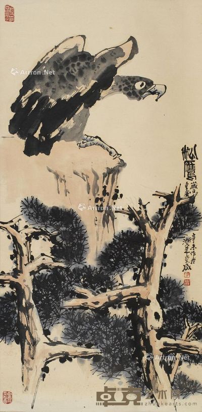朱宣咸 松鹰 136×67cm