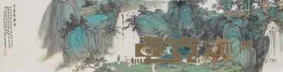宋国良 天台观瀑图 135×34cm