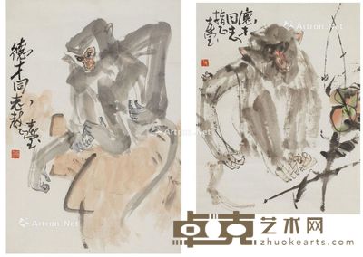张士莹 猴 50×34cm