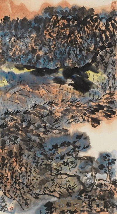 王易 山水 69×38cm