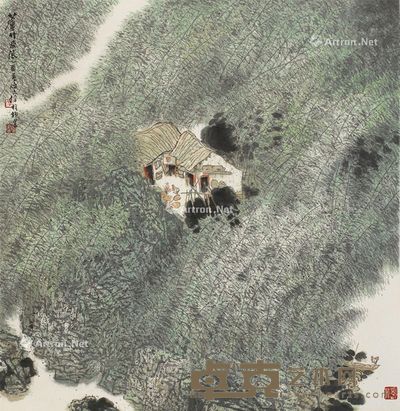 李文信 芦竹渔风 98×90cm