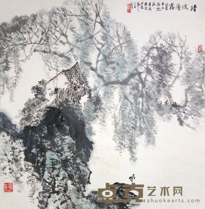 李文信 清溪薄雾 68×69cm