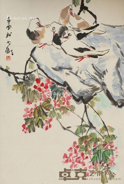 李琼久 喜上枝头 70×46cm