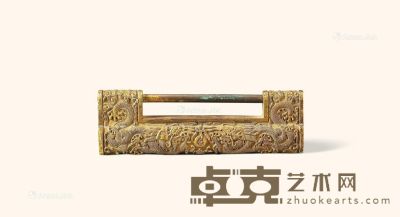 清 铜鎏金宫锁 长18.5cm