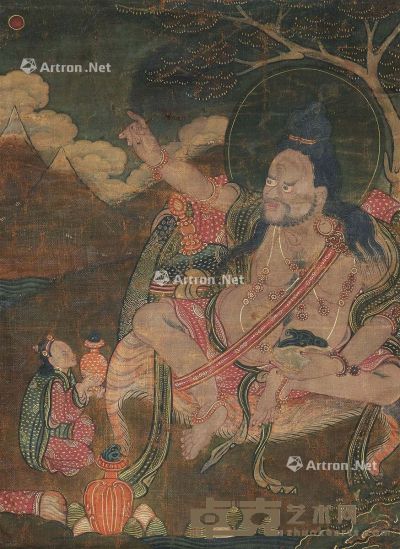 18世纪 大成就者毗瓦巴唐卡 纵22cm；横16.5cm