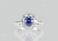 蓝宝钻石戒指