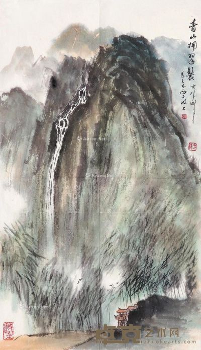 肖峰 青山拥翠环 79×46cm