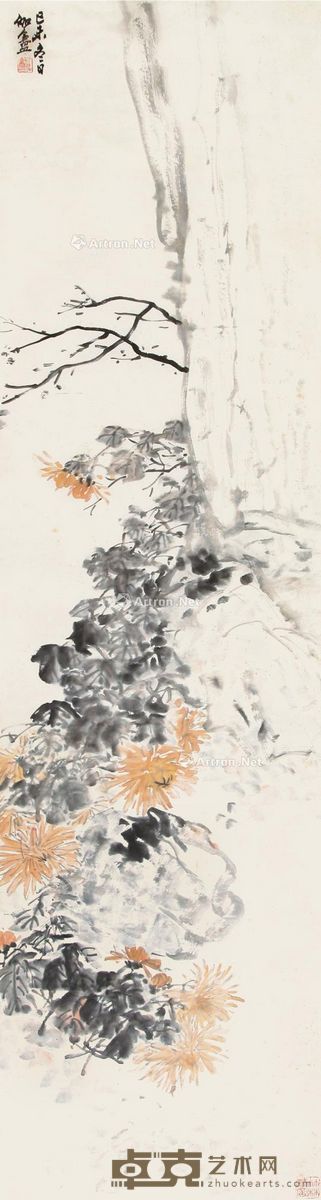 陈摩 花卉 151×40cm