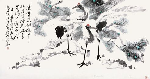 颜梅华 仙鹤图