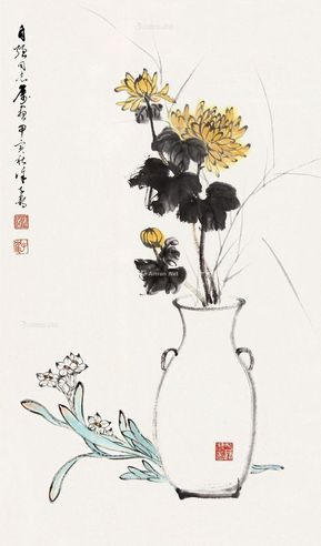 徐子鹤 水仙菊花