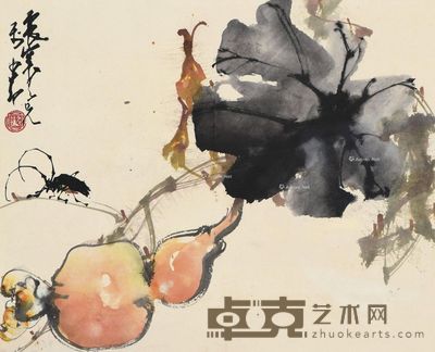 赵少昂 葫芦天牛 27×33cm