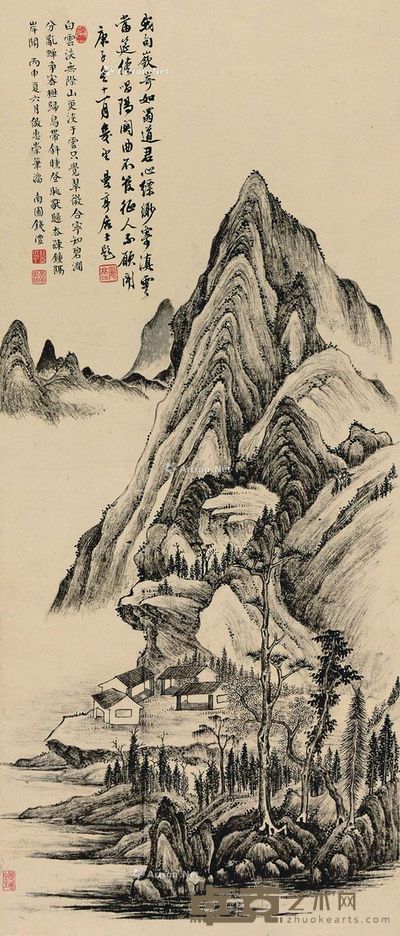 钱沣 隐居图 74.5×31.5cm