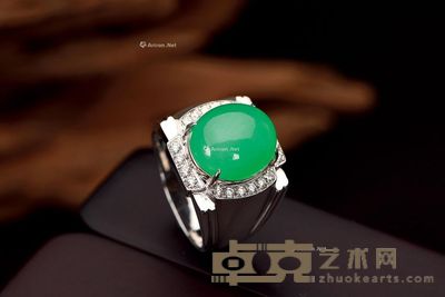 冰种翠色戒指 --