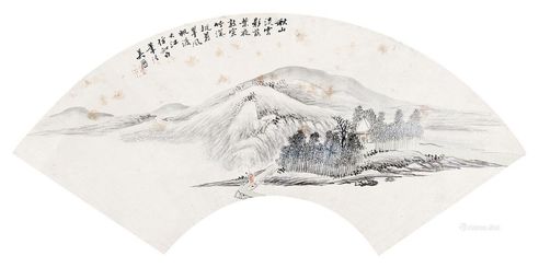 吴历 秋山淡云图