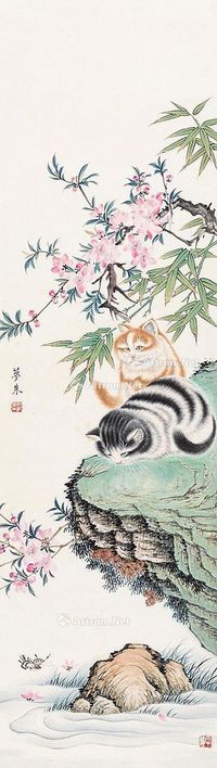 赵梦朱 桃花双猫