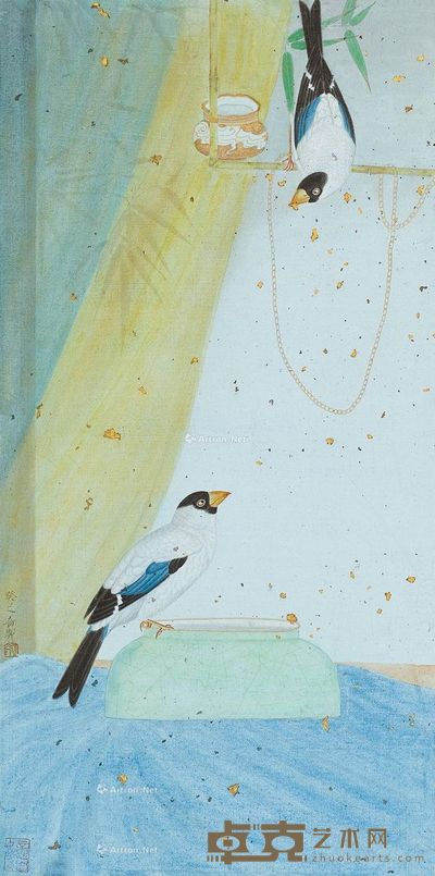 杨立奇 花鸟 65.5×32.5cm