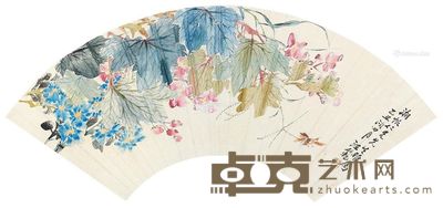 汪范 花卉草虫 17.5×50cm