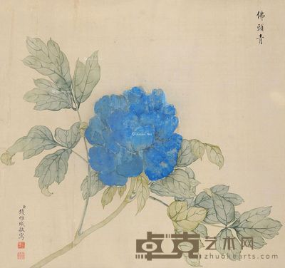 钱维城 佛头青 38×40cm