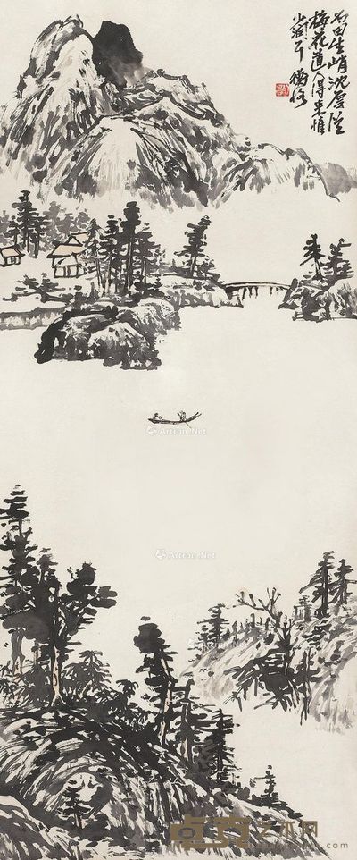 陈师曾 山水 137×57cm