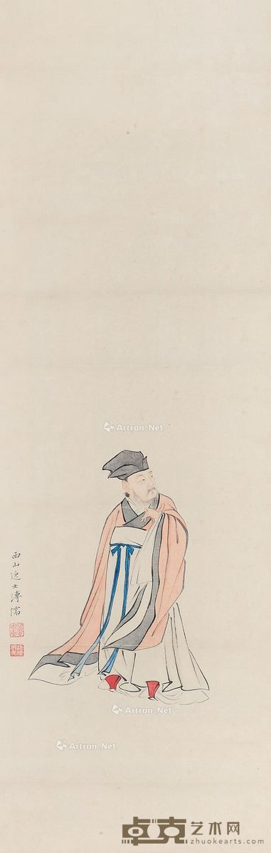 溥儒 逸士图 90×30cm