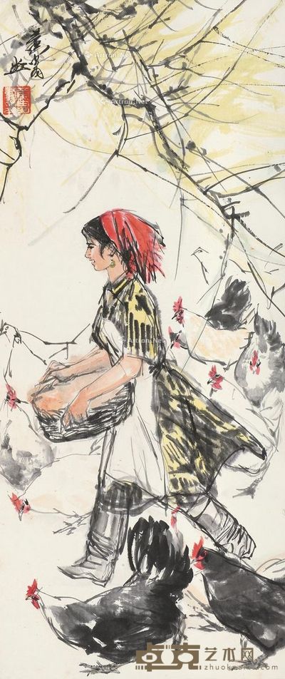 黄胄 人物 103×44cm