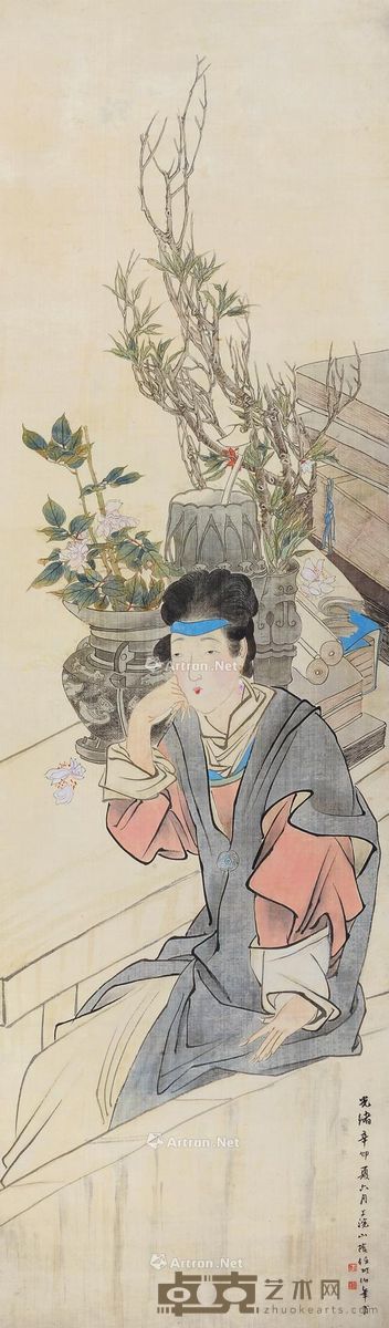 任伯年 仕女 162×48cm