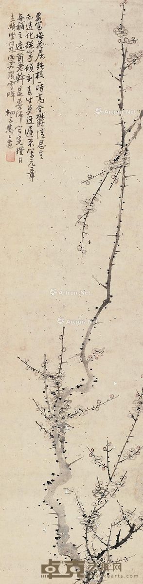 万上遴 梅花 114×28cm