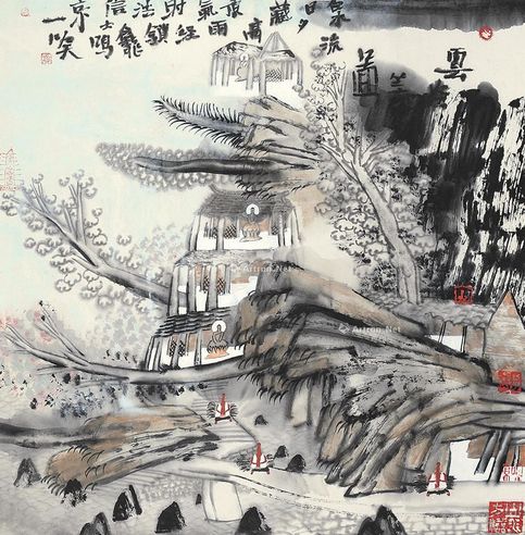 姚鸣京 流云图