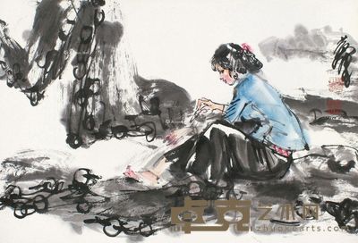 黄胄 小憩 34×50cm