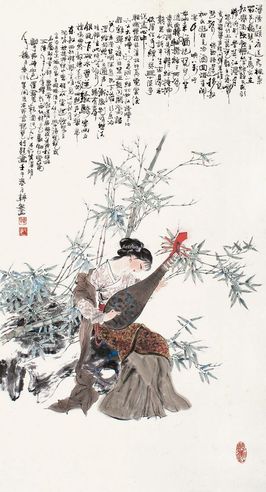 韩敏 琵琶仕女图