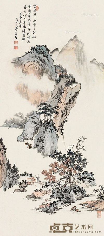 曾其 空林寻胜 93×41cm