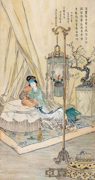 曹涵美 斜倚坐到明 86×45cm