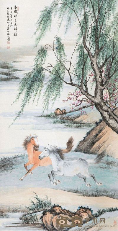 殷梓湘 春风得意 133×68cm