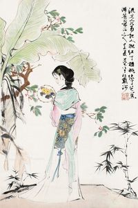 刘旦宅 蕉荫仕女