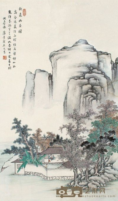 潘素 秋岩幽居图 86×50cm