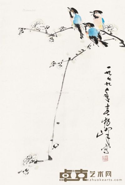 黄独峰 花鸟 67×46cm