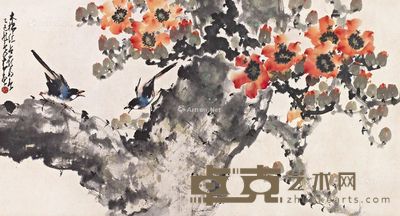 赵少昂 木棉红占岭南春 60×110cm