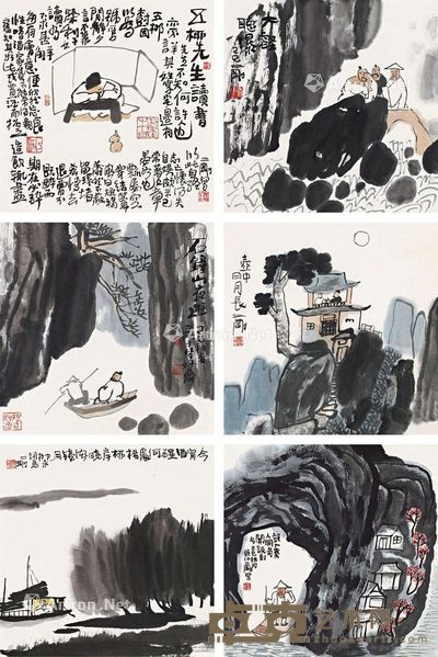 刘二刚 高士逸情图册 33.5×34cm×12